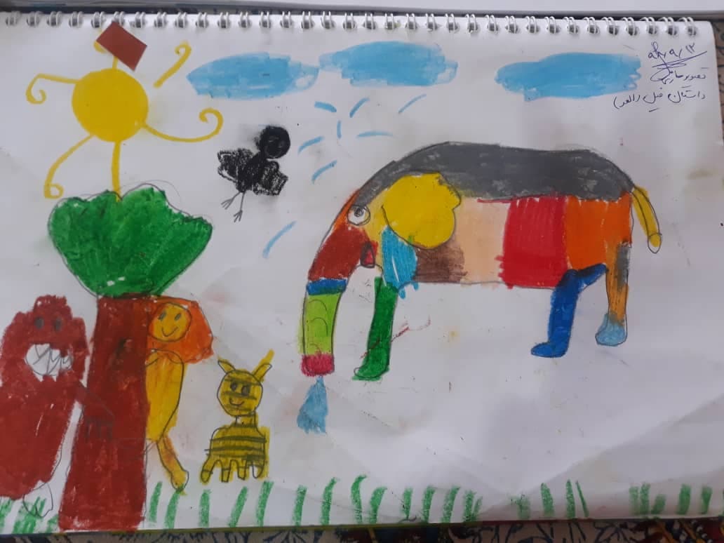 تصویر سازی داستان ( المر ) هنر کلاس اول